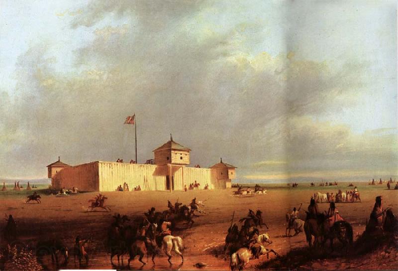 Alfred Jacob Miller Fort William on the Laramie Norge oil painting art